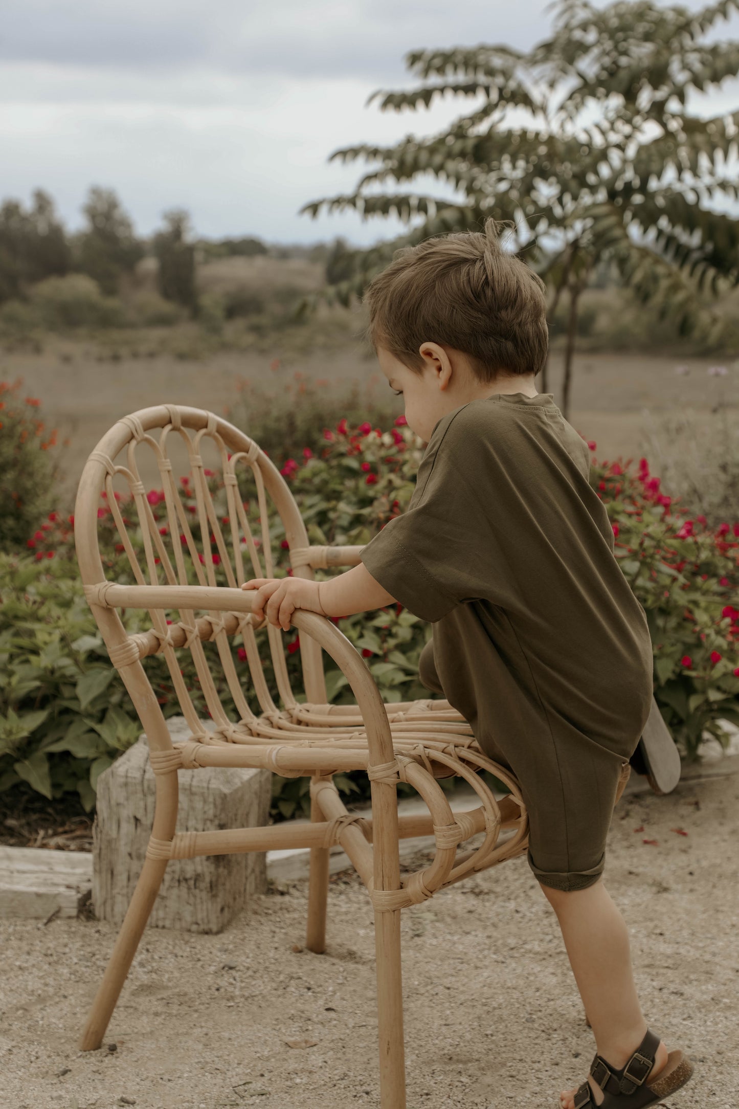 Cotton Romper - Olive Green