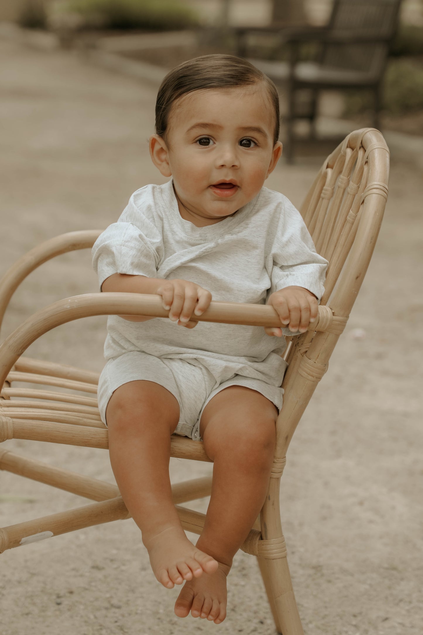 Cotton Romper - Feather Grey