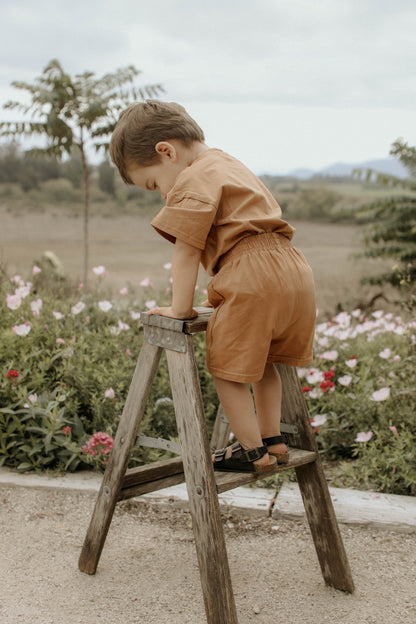 T-Shirt & Shorts Set - Feather Grey & Taupe