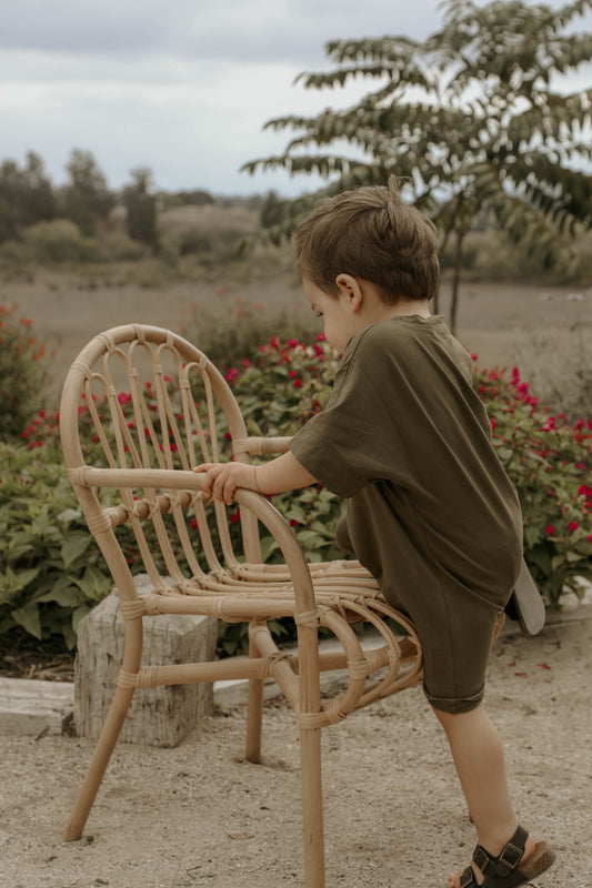 Cotton Romper - Olive Green