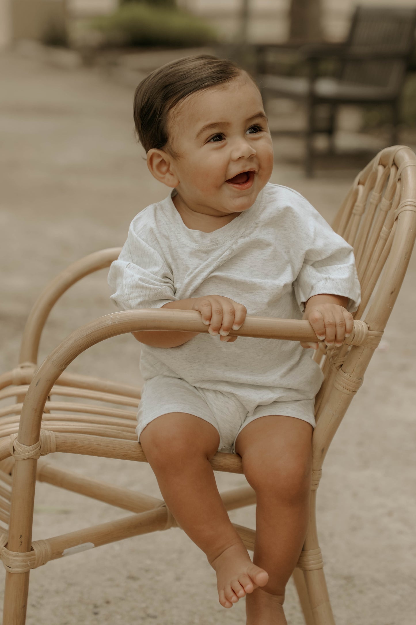 Cotton Romper - Feather Grey